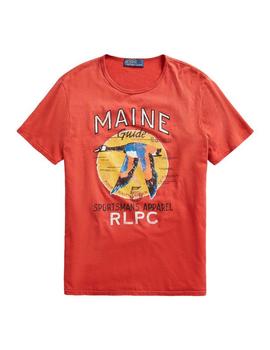 Camiseta Ralph Lauren Rojo Retro Para Hombre