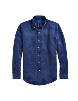 Camisa Ralph Lauren Azul Lino Para Hombre