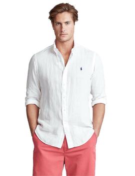 Camisa Ralph Lauren Blanca Logo Marino Para Hombre