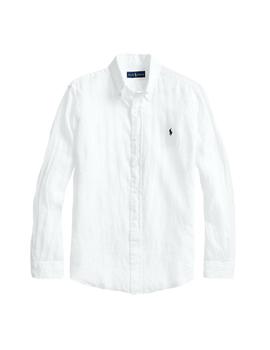 Camisa Ralph Lauren Blanca Logo Marino Para Hombre