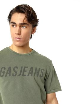 Camiseta Gas Logo 'Gas Jeans' Verde Para Hombre