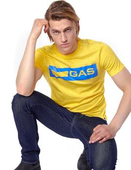 Camiseta Gas Logo Amarilla Para Hombre