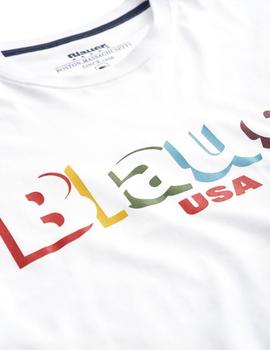 Camiseta Blauer Blanca Logo Para Hombre