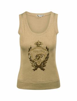 Camiseta Highly Preppy Lurex Oro Para Mujer