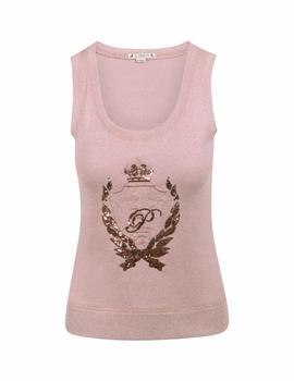Camiseta Highly Preppy Lurex Rosa Para Mujer