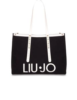 Bolso Liu Jo Tote Con Logotipo Negro y Blanco Para Mujer