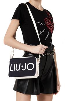 Bandolera Liu Jo Con Logotipo Blanco y Negro Para Mujer