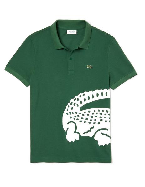 Polo Lacoste Cocodrilo Oversized Verde Para Hombre