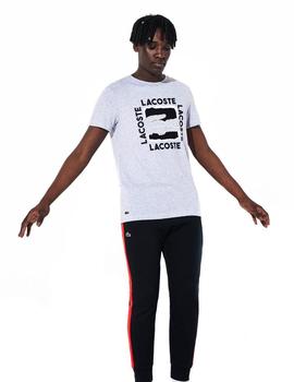 Camiseta Lacoste SPORT Estampado 3D Gris Para Hombre