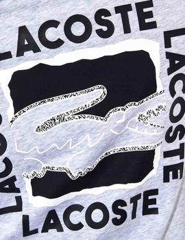 Camiseta Lacoste SPORT Estampado 3D Gris Para Hombre