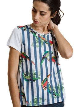 Camiseta Pisonero Guacamayo Multicolor Para Mujer