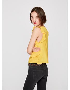 Blusa Pepe Jeans con volantes Zaida Amarilla Para Mujer