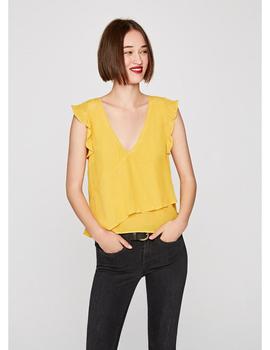 Blusa Pepe Jeans con volantes Zaida Amarilla Para Mujer