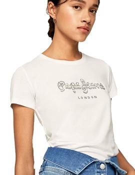 Camiseta Strass Beatrice Blanca Para Mujer