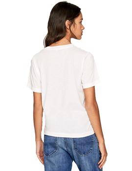 Camiseta Logo Lentejuelas Charis Blanca Para Mujer