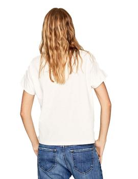 Camiseta Pepe Jeans Aplique Tachuelas Poppy Beige Para Mujer