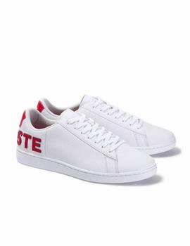 Zapatillas Lacoste Carnaby Evo Blanco y Rojo Para Hombre