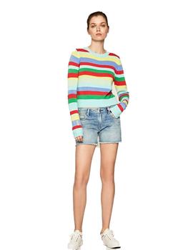 Shorts Pepe Jeans Rainbow Bordados Para Mujer