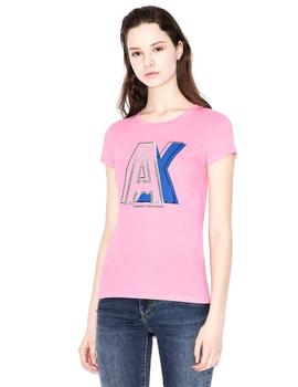 Camiseta Armani Exchange Rosa Logo Para Mujer