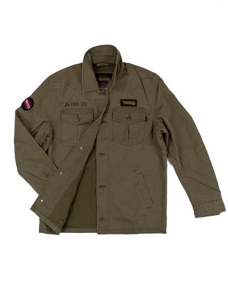 Sobrecamisa Norton Verde Militar Parches Hombre