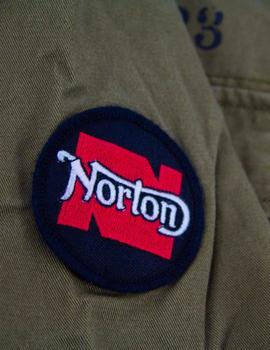 Sobrecamisa Norton Verde Militar con Parches Para Hombre