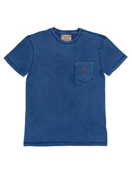 Camiseta Ralph Lauren Azul Bolsillo Para Hombre