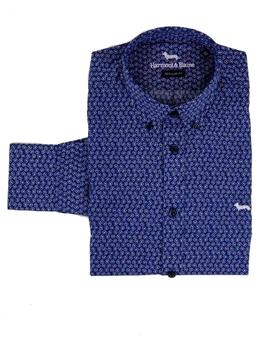 Camisa Harmont - Blaine Azul Estampada Para Hombre