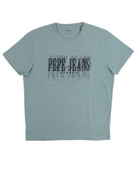 Camiseta Pepe Jeans Logo Borroso Azul Para Hombre