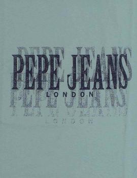 Camiseta Pepe Jeans Logo Borroso Azul Para Hombre