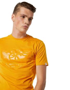 Camiseta Gas Logo Naranja Para Hombre