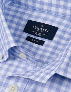 Camisa Oxford con cuadros vichy Azul Para Hombre