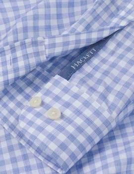 Camisa Oxford con cuadros vichy Azul Para Hombre