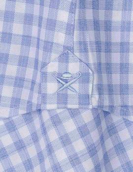 Camisa Oxford con cuadros vichy Azul Para Hombre