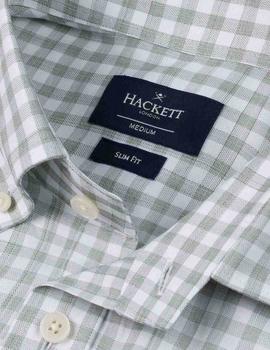 Camisa Hackett Cuadro Vichy Oliva Para Hombre