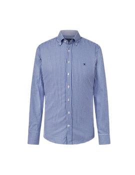 Camisa Oxford en franela de cuadros Azul Para Hombre