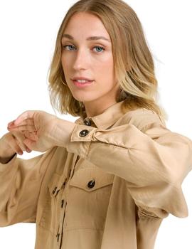 Camisa Naf Naf Con Botones Beige Para Mujer