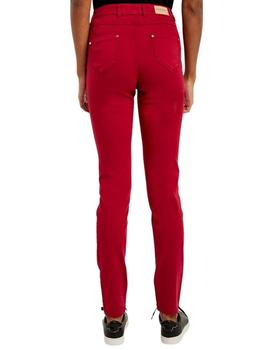 Pantalón Naf Naf Pitillo Con Bolsillos Rojo Para Mujer