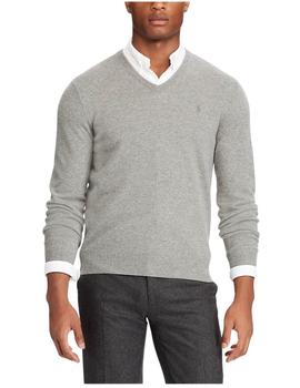 Jersey Ralph Lauren De Lana Cuello De Pico Gris Para Hombre