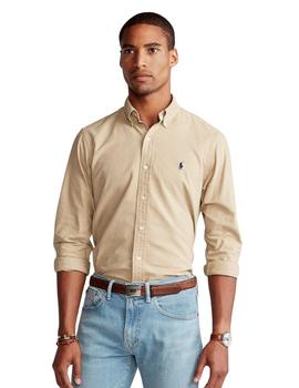 Camisa Ralph Lauren Oxford Custom Fit Tostado Para Hombre