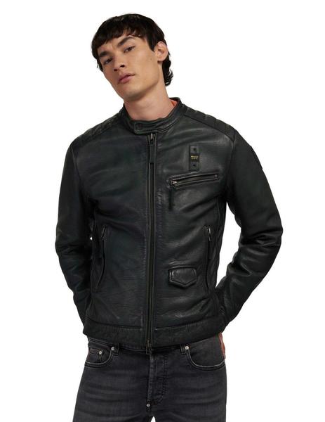 Cazadora Blauer Bikers Raymond Marrón Para Hombre