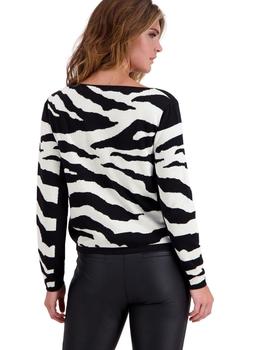 Jersey Monari Cebra Blanco y Negro Para Mujer