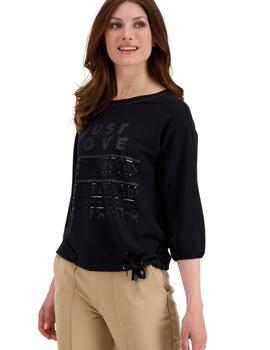 Camiseta Monari Negra Con Texto Para Mujer