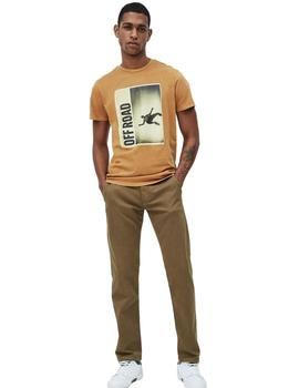Camiseta Pepe Jeans Tostado Estampada Darragh Para Hombre 