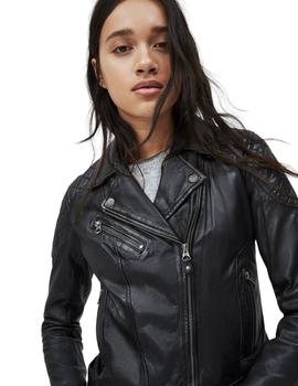 Cazadora Pepe Jeans Biker De Piel Alba Para Mujer 