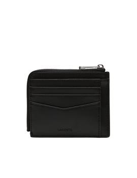 Tarjetero Lacoste Negro Cremallera Para Hombre