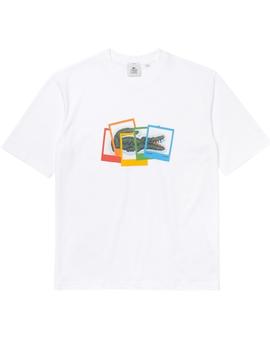 Camiseta Lacoste Blanca Manga Corta Polaroid Para Hombre