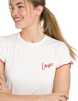Camiseta Naf Naf Beige Love Para Mujer