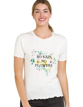 Camiseta Naf Naf Flores Delanteras Para Mujer