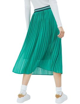 Falda Pepe Jeans Plisada Lois Verde Para Mujer