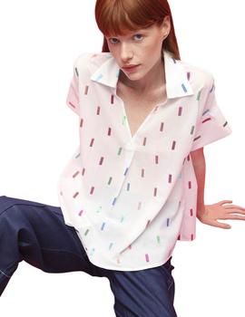 Camisa Vilagallo Estampado Rayas de Colores Para Mujer